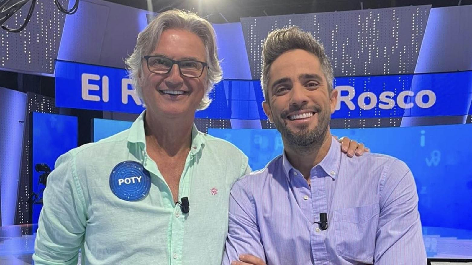 Poty con Roberto Leal en plató.