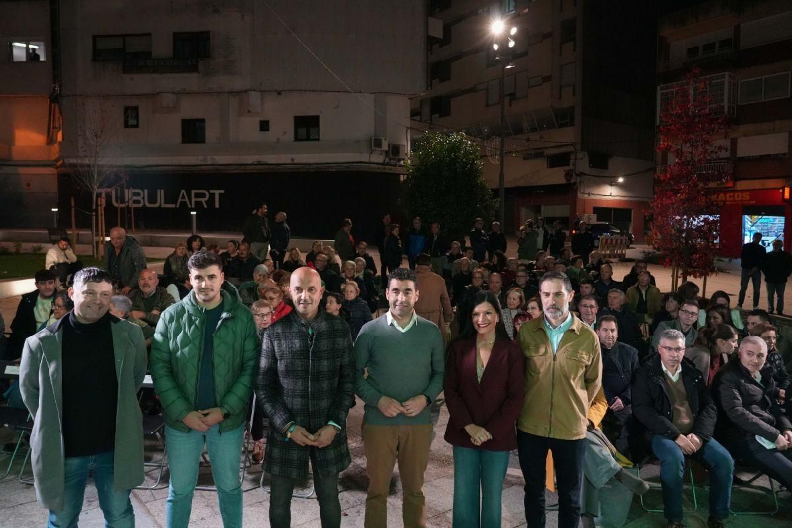 A presentación do Plan Provincia onte no Porriño, con Luis López e alcaldes da comarca de Vigo.