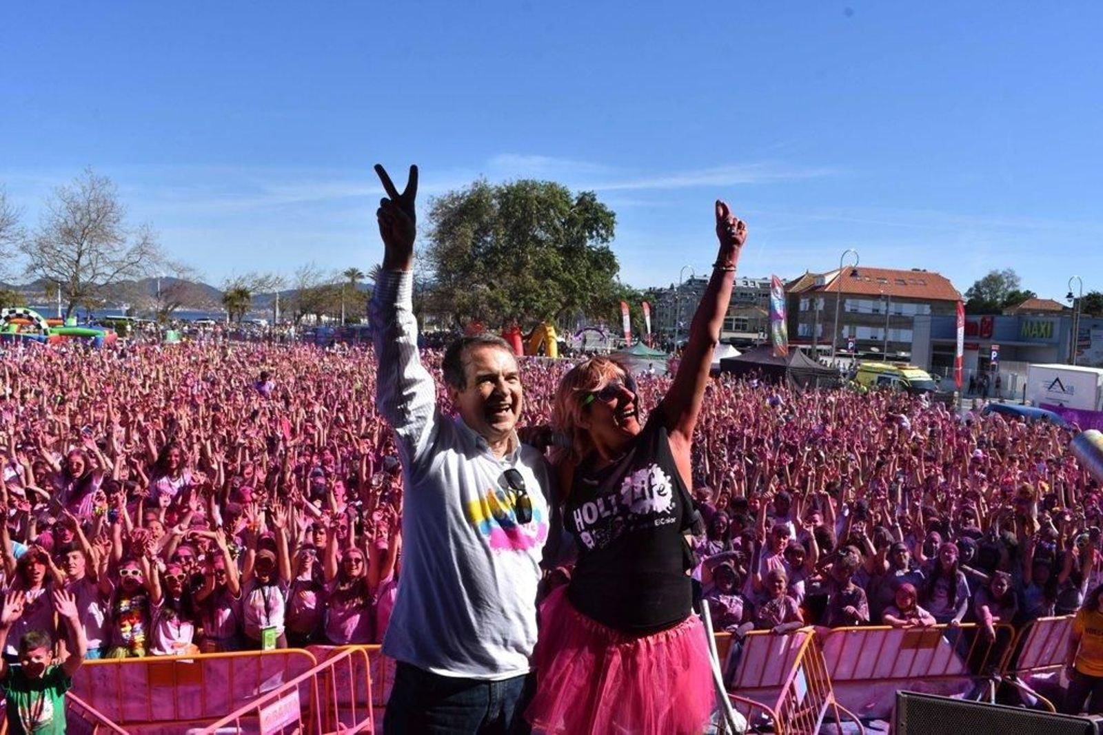 Abel Caballero dio la salida, como cada año, de la marcha en Samil.