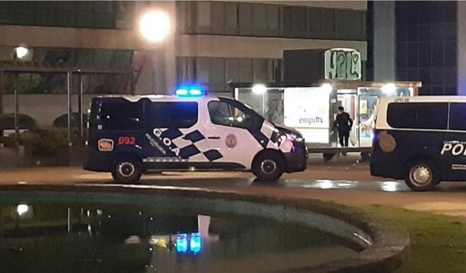 La Policía Nacional también tuvo que intervenir en la Plaza de Portugal, en Vigo (A.D.)