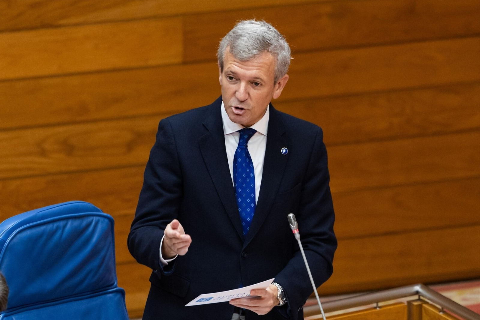 El presidente de la Xunta, Alfonso Rueda, en el Parlamento de Galicia.
