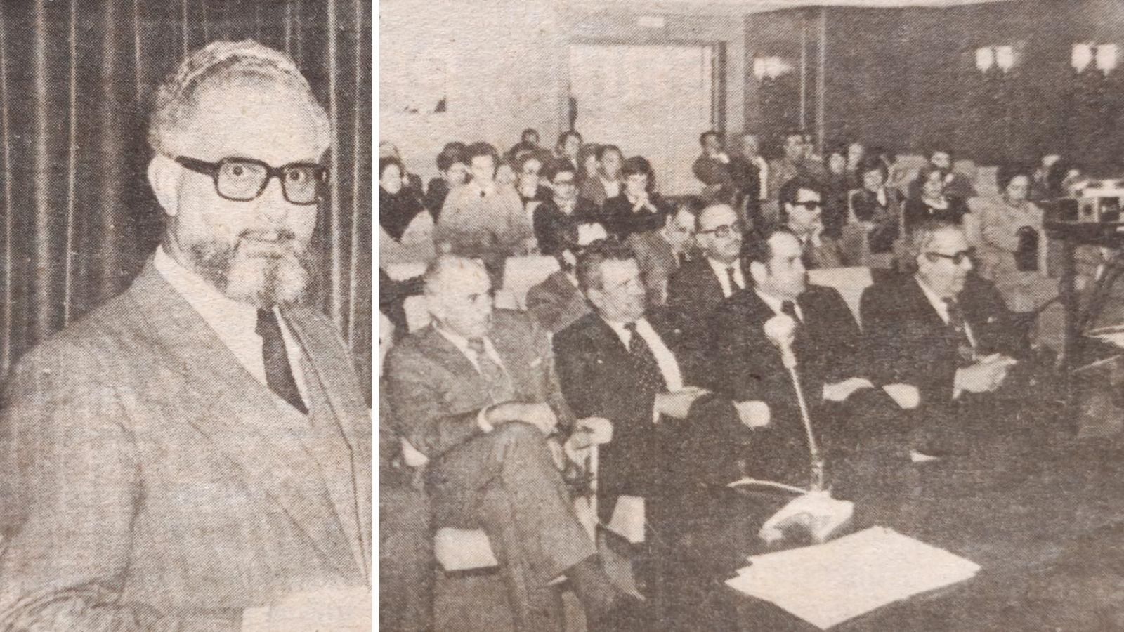 El profesor Rodríguez Villanueva e imagen del público durante la conferencia.