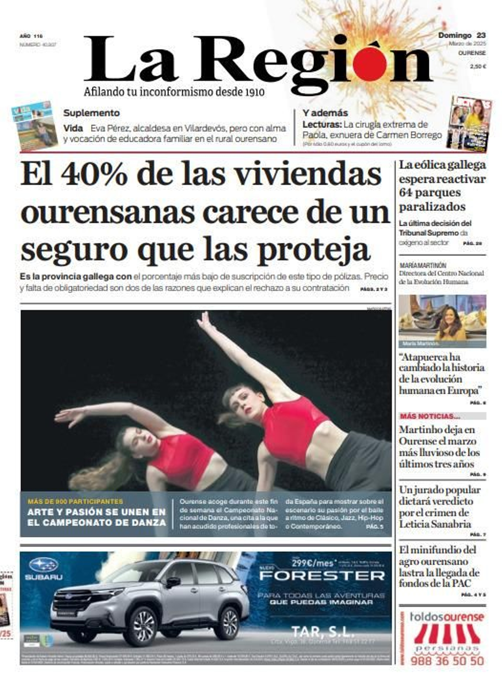 Portada de La Región.