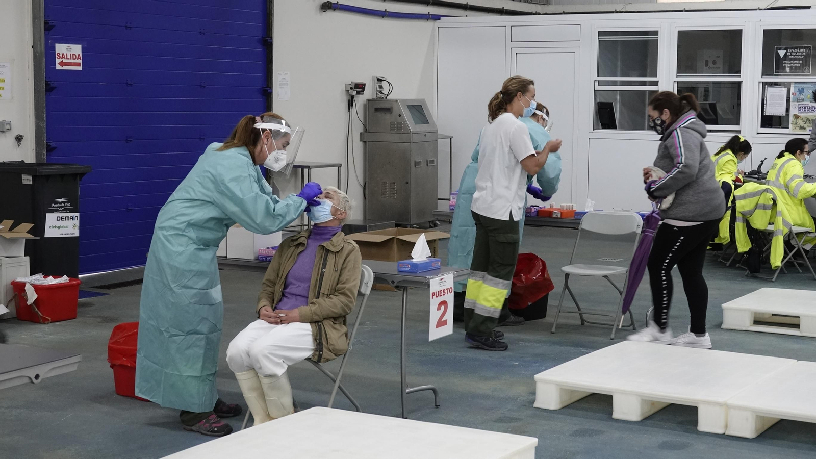 Imagen de un cribado en el Puerto de Vigo.