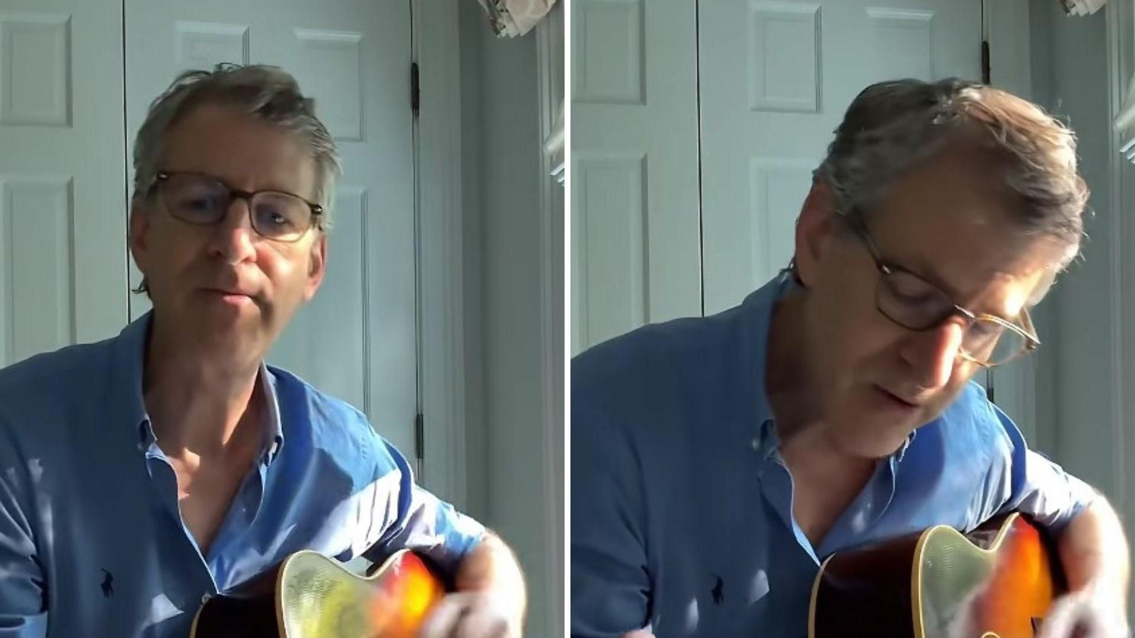 El doble de Feijóo en TikTok con su guitarra.