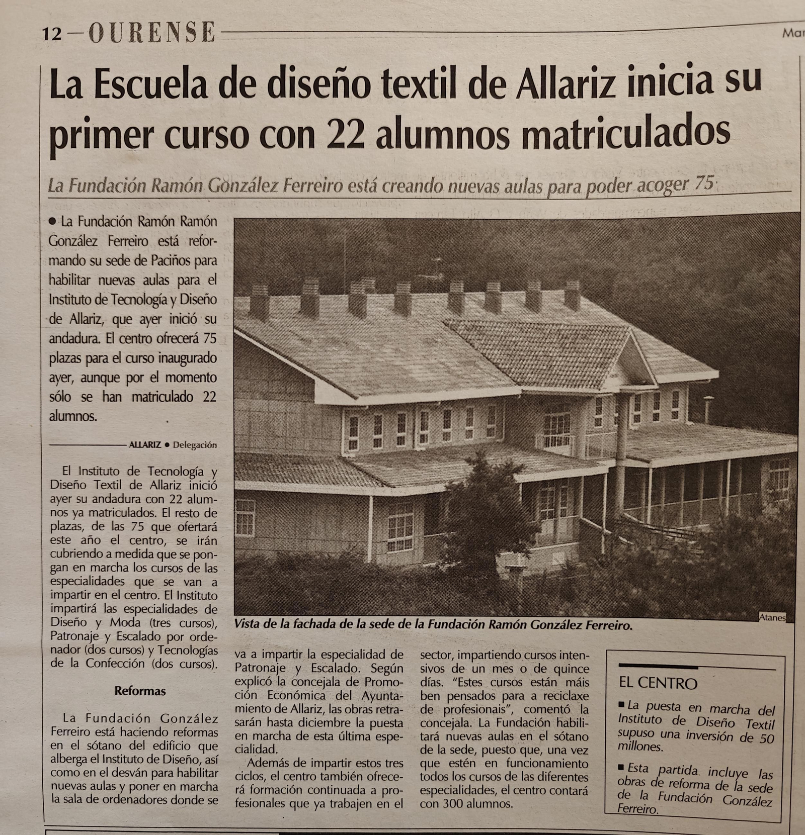 Noticias escaneadas del periódico La Región del 2000.