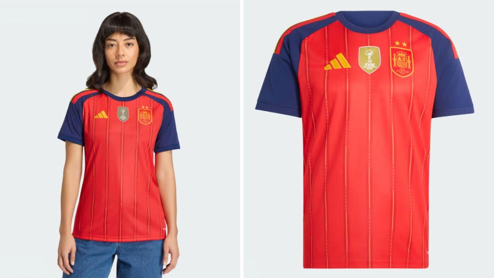 La camiseta de la selección española con dos esxtrellas tras ganar el Mundial 2026.