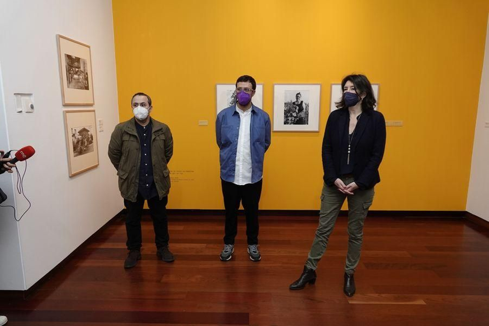 Moisés Quintas, Aser Álvarez e Paloma Vela, onte na inauguración.