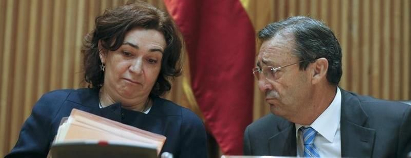 La directora general de Salud Pública, Mercedes Vinuesa, junto al presidente de la Comisión de Sanidad, Mario Mingo (d), durante su comparecencia en la Comision de Sanidad en el Congreso de los Diputados