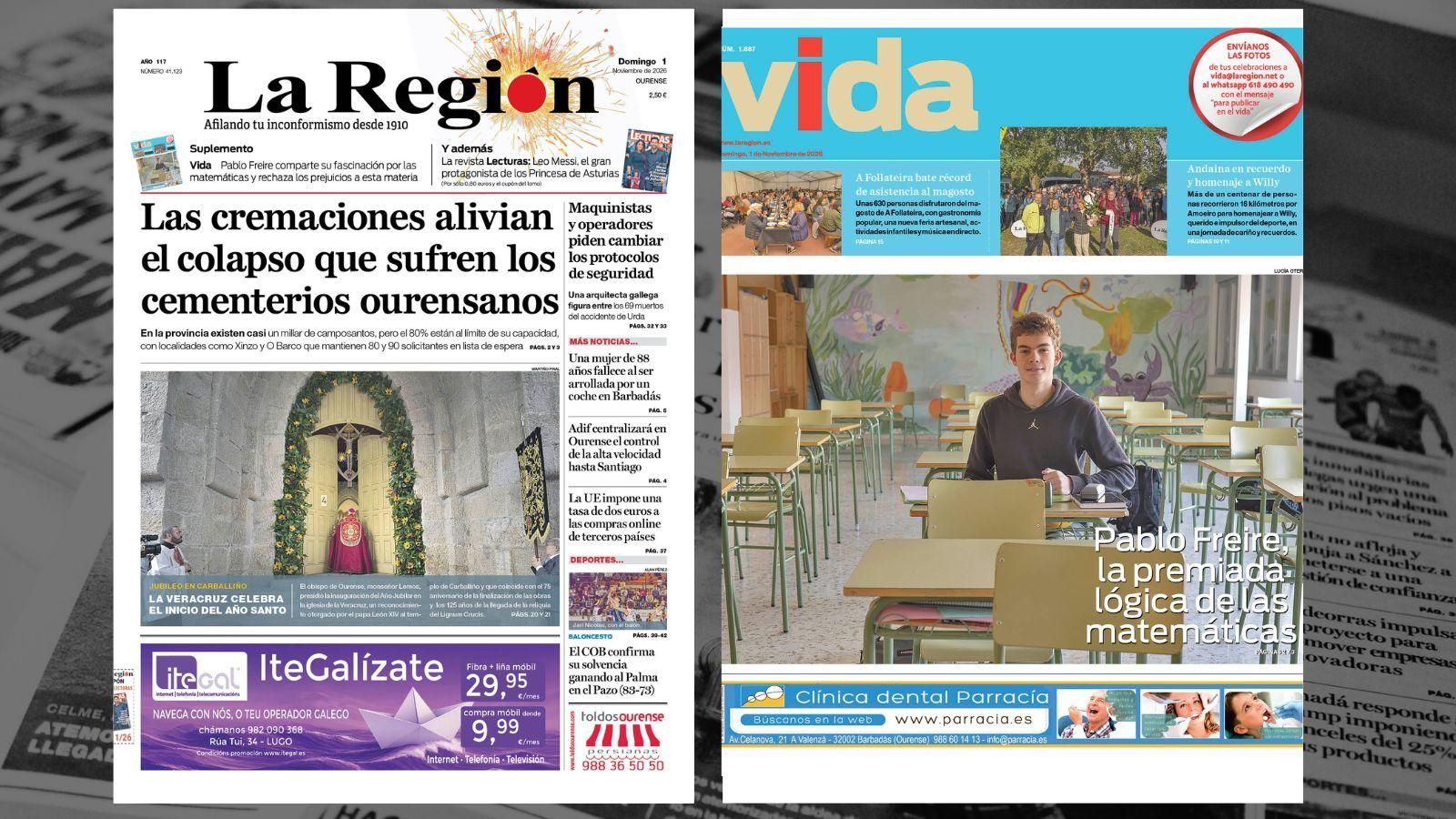 La portada de La Región de este domingo, 1 de noviembre