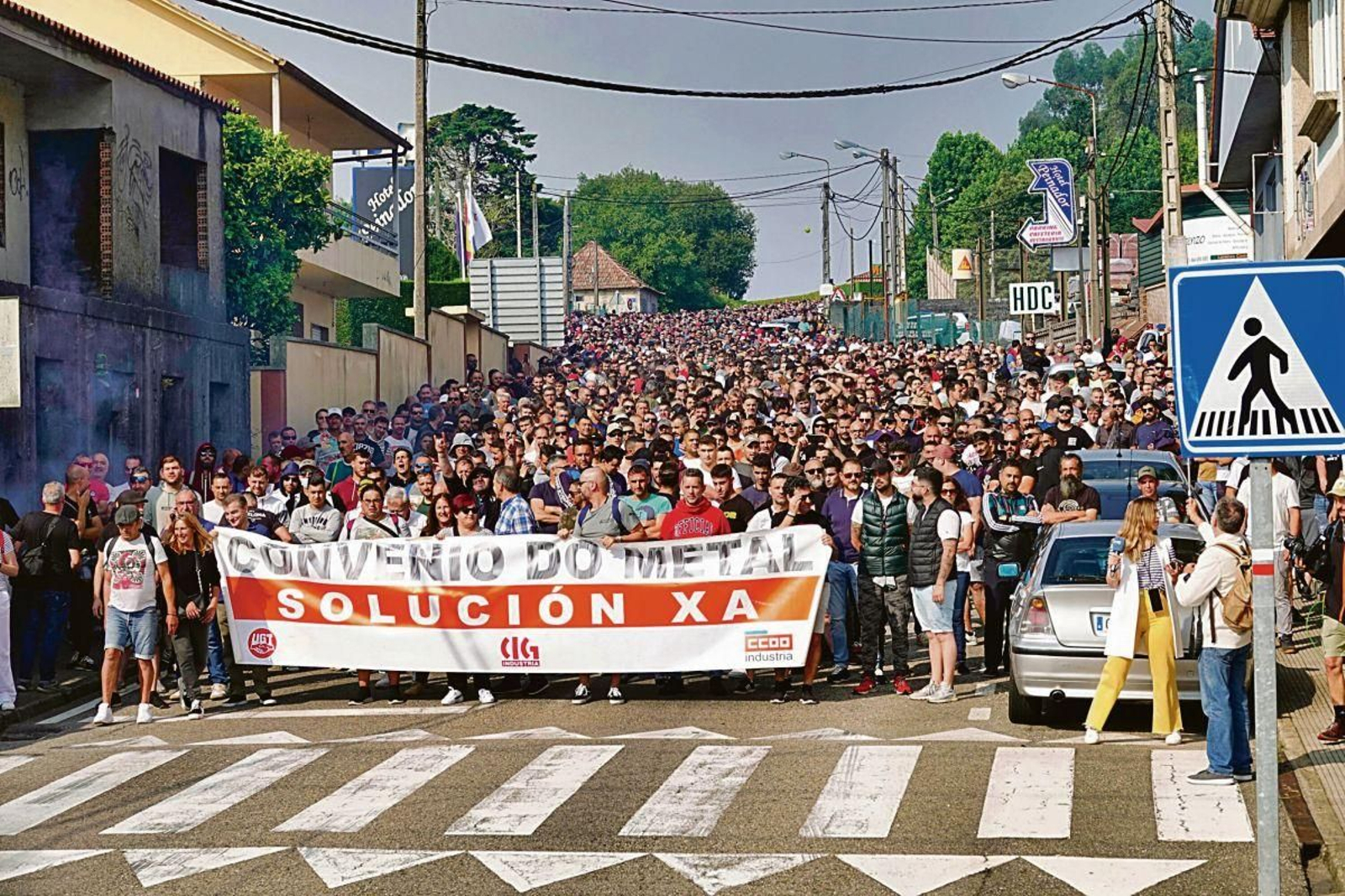 Los  trabajadores del metal hicieron tres días de huelga y hay convocados otros tres.