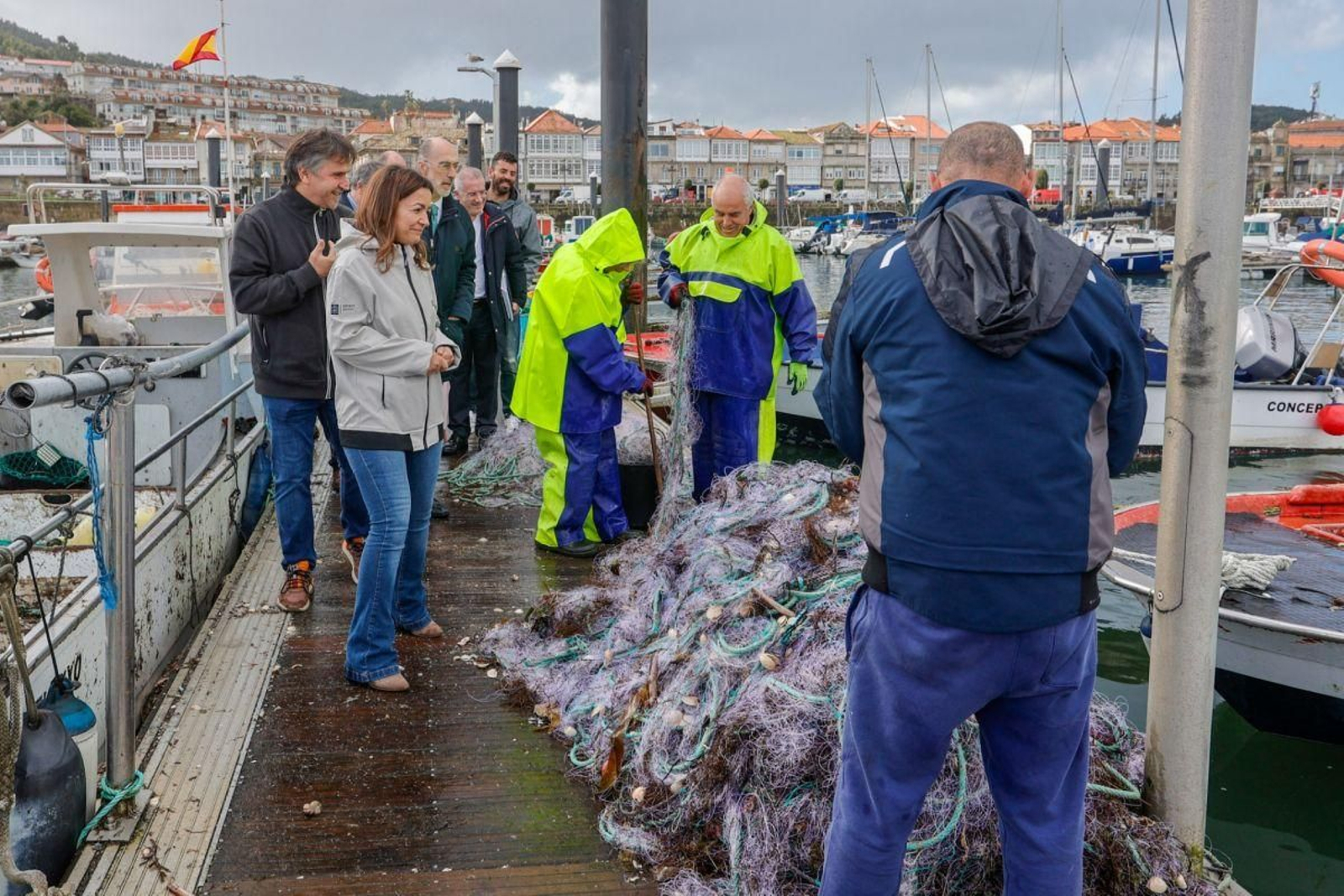 Marta Villaverde ayer durante la presentación en Baiona.