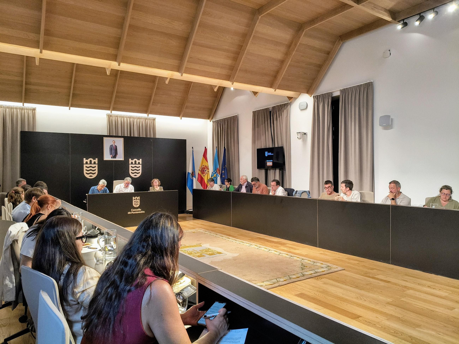 Los concejales de la corporación de Pontevedra durante el debate del pleno.