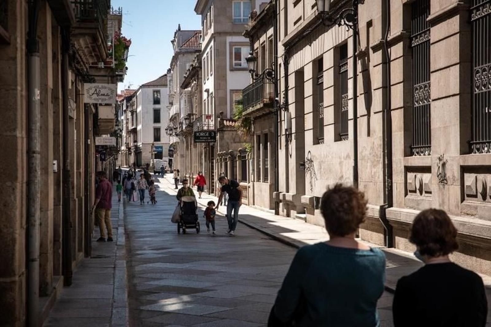 La calle Santo Domingo, en Ourense, donde se produjo la caída