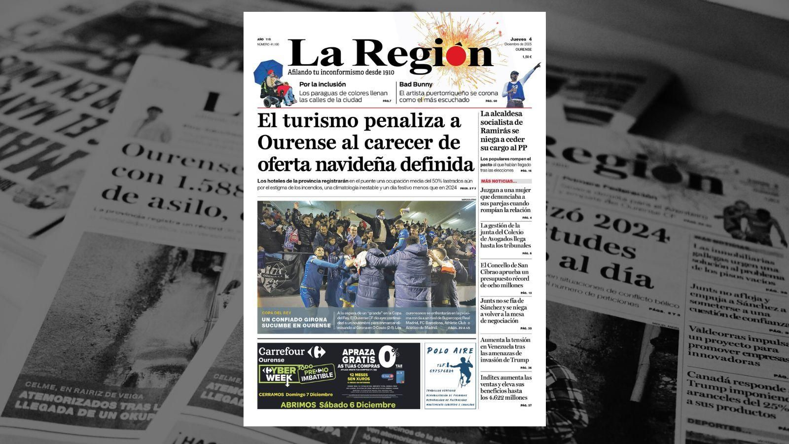 La portada de La Región