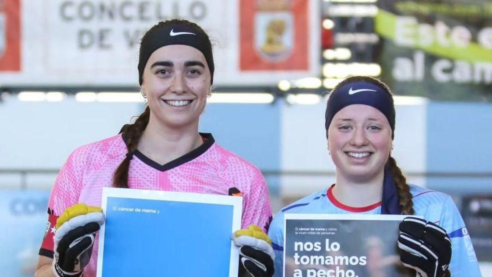 Victoria con mensaje en Vigo.
