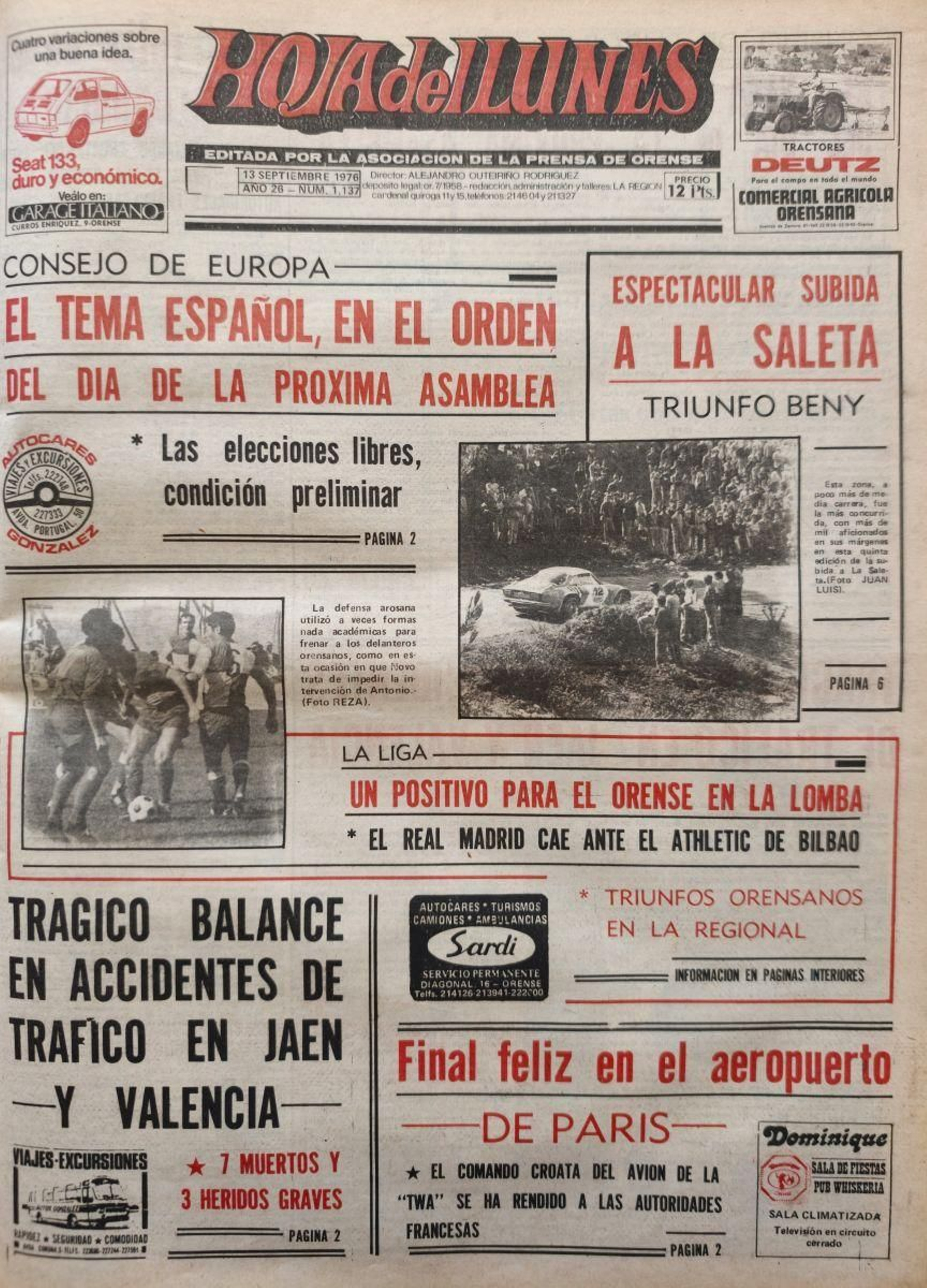 La primera 13 septiembre 1976.