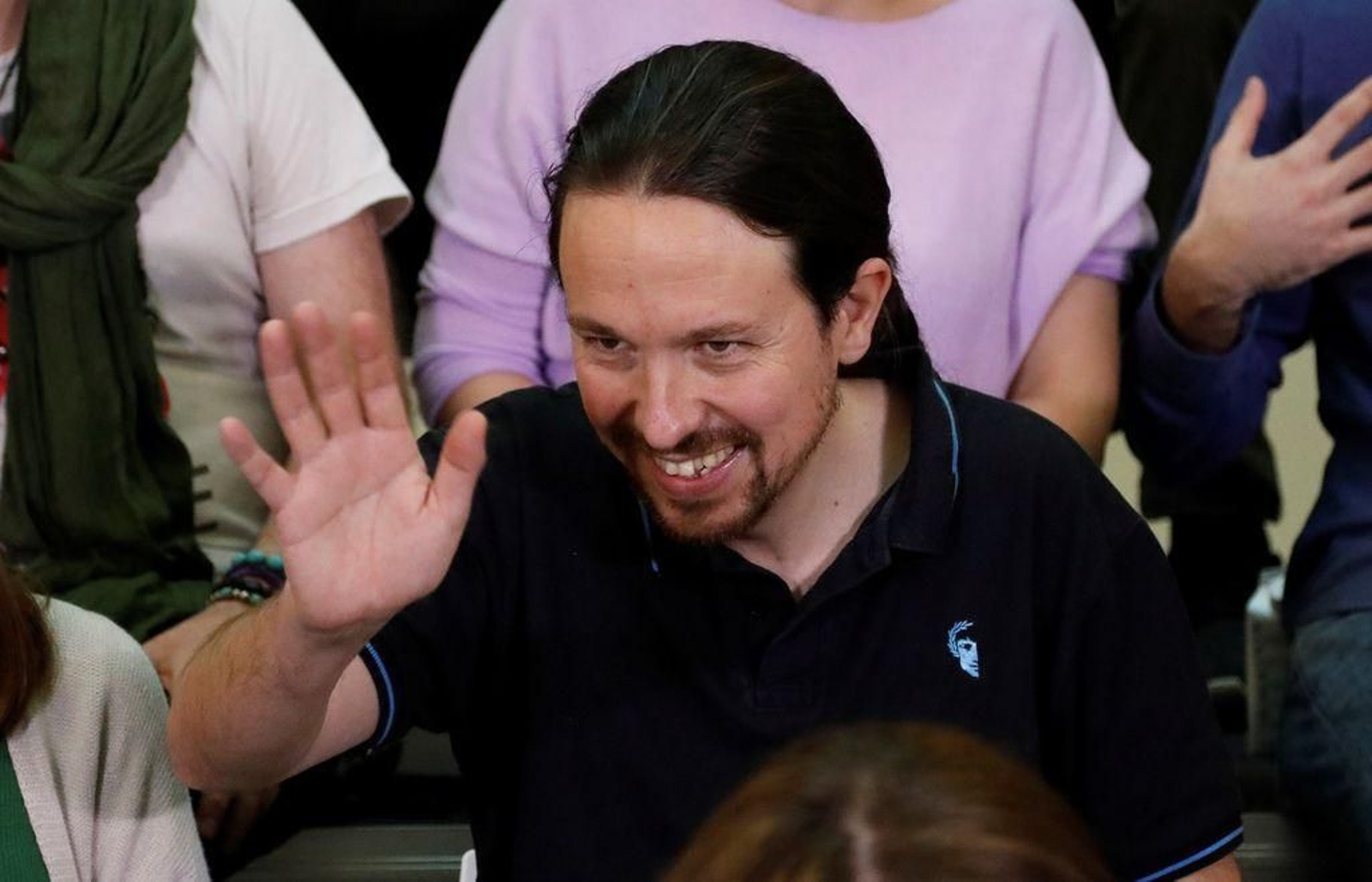 Iglesias, en el acto que mantuvo su formación el domingo en Leganés.