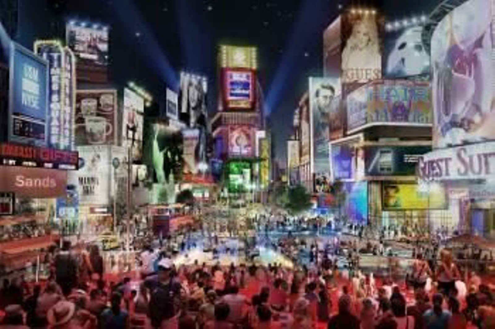 Recreación del proyecto futuro del complejo Eurovegas en Alcorcón, que tendrá su propio Times Square.