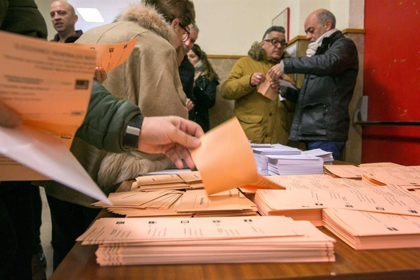 Papeletas para la votación de la elecciones.