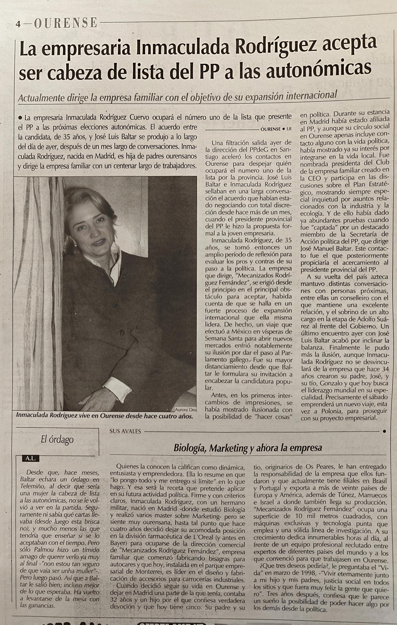 Noticias escaneadas del periódico La Región del 2001.