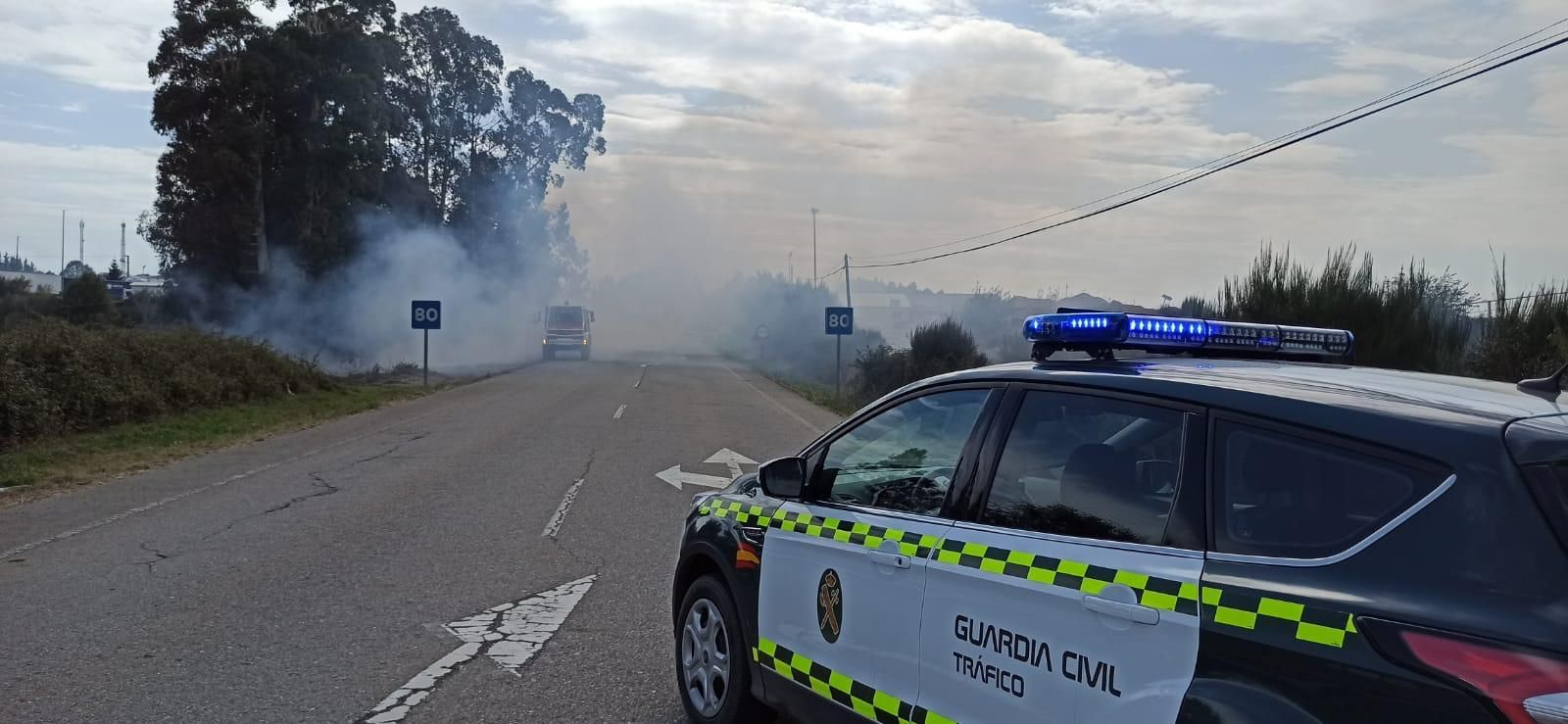 Fuego en la A-52 en A Gudiña