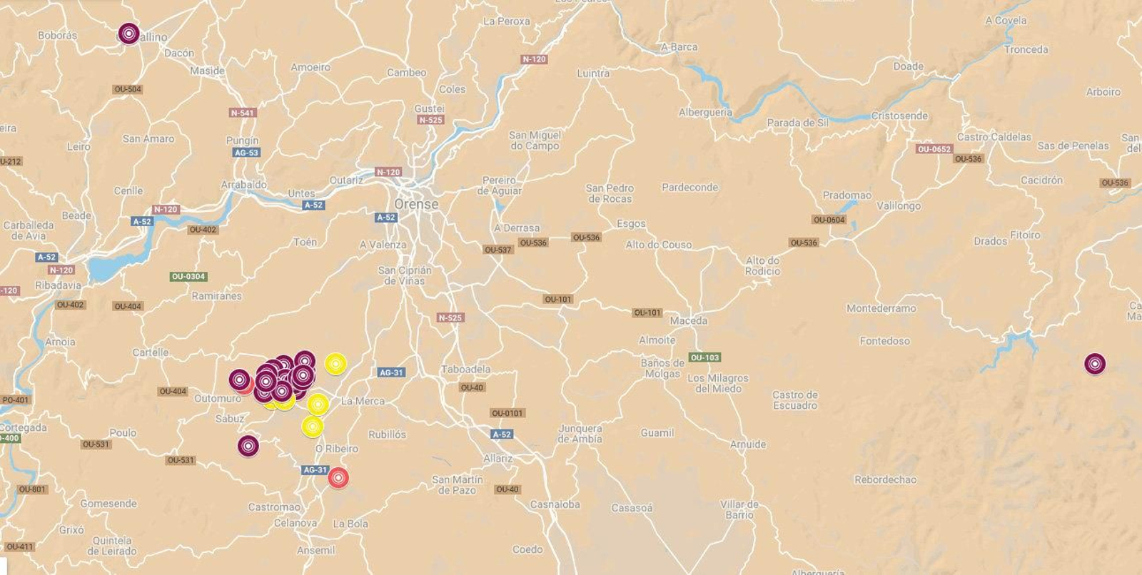 En la zona inferior puede visitarse de forma detallada el mapa.