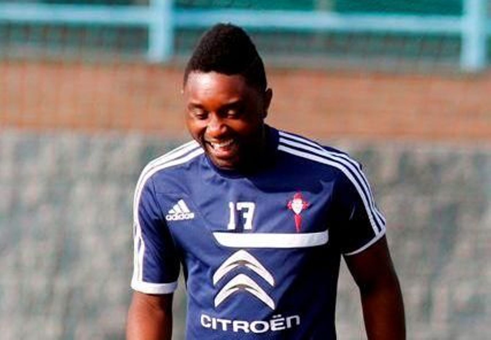 Madinda, feliz ayer en el inicio del entrenamiento del Celta.