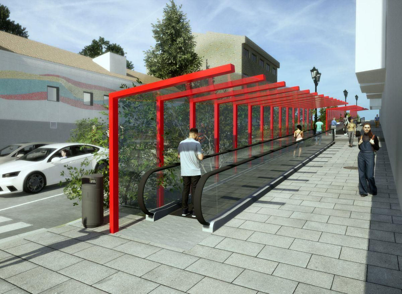 Imagen de cómo serían las pasarelas de Pintor Colmeiro.