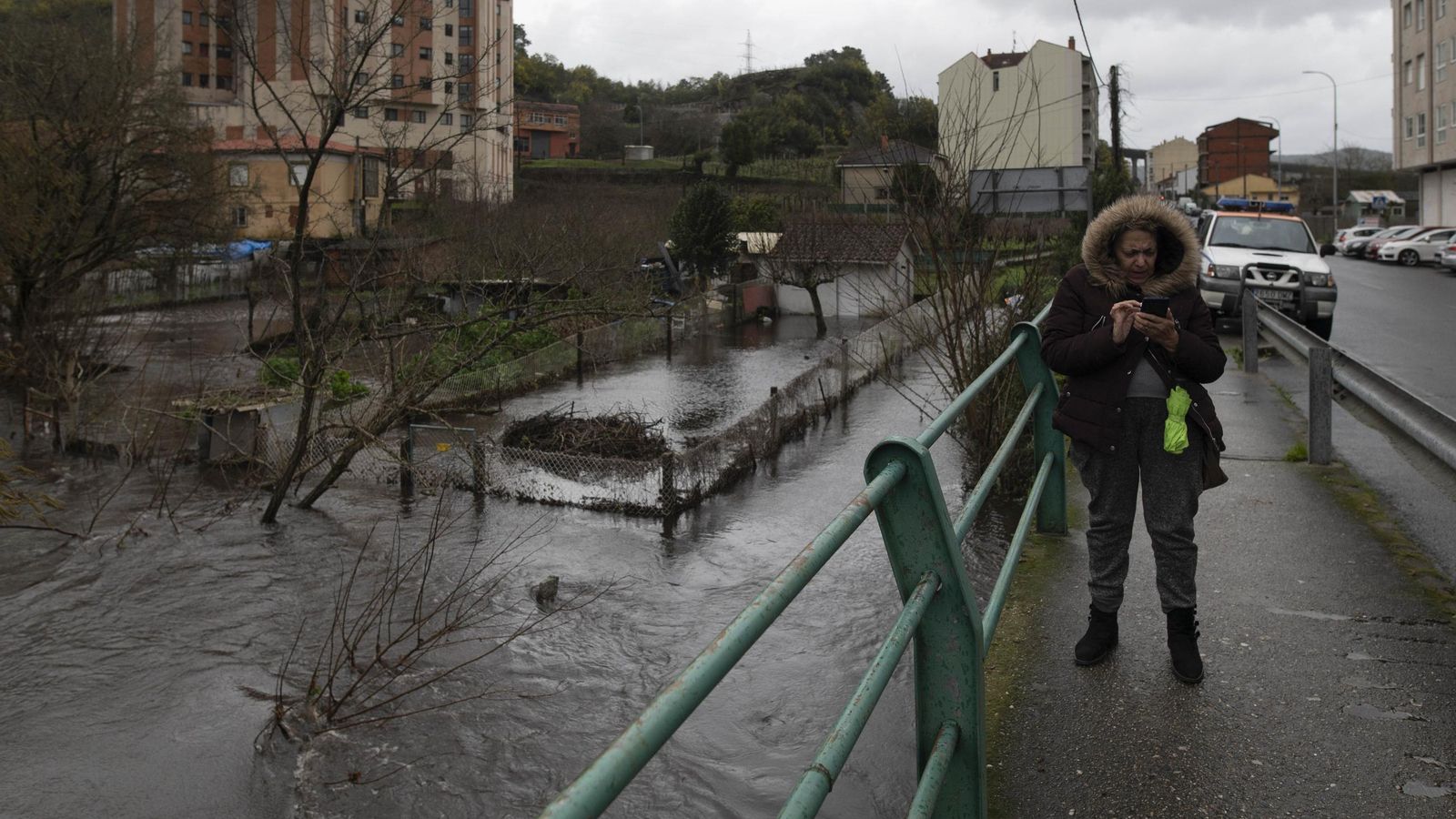 Imagen de las intensas lluvias en Ribadavia.