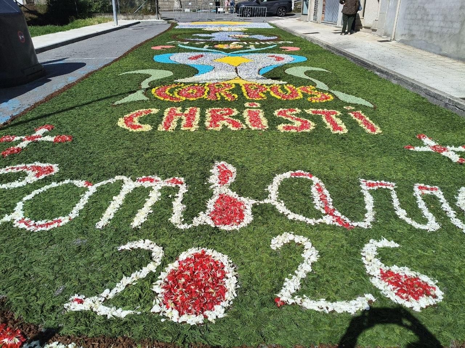 Alfombras florales en Combarro.