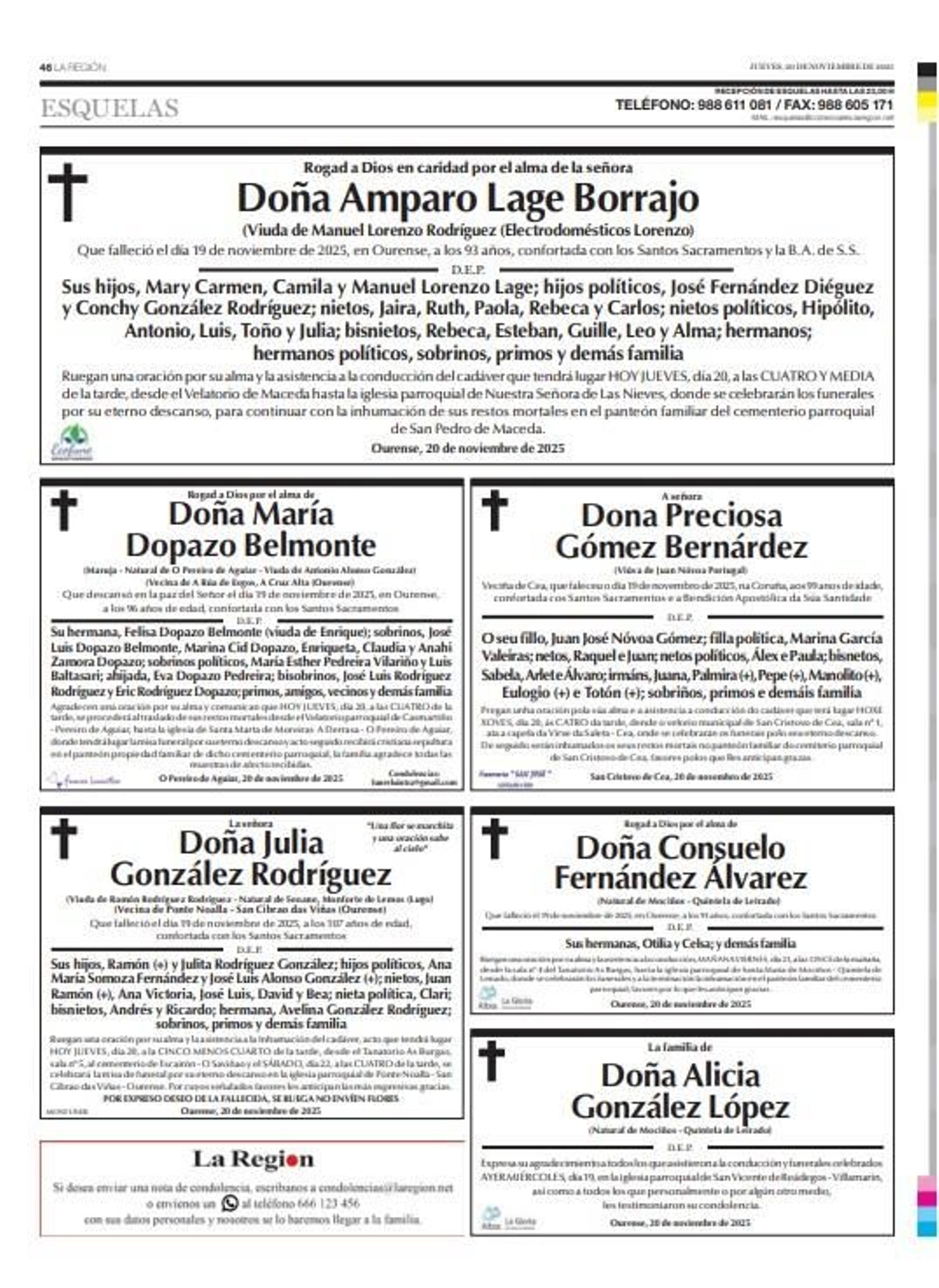 Las despedidas de este jueves