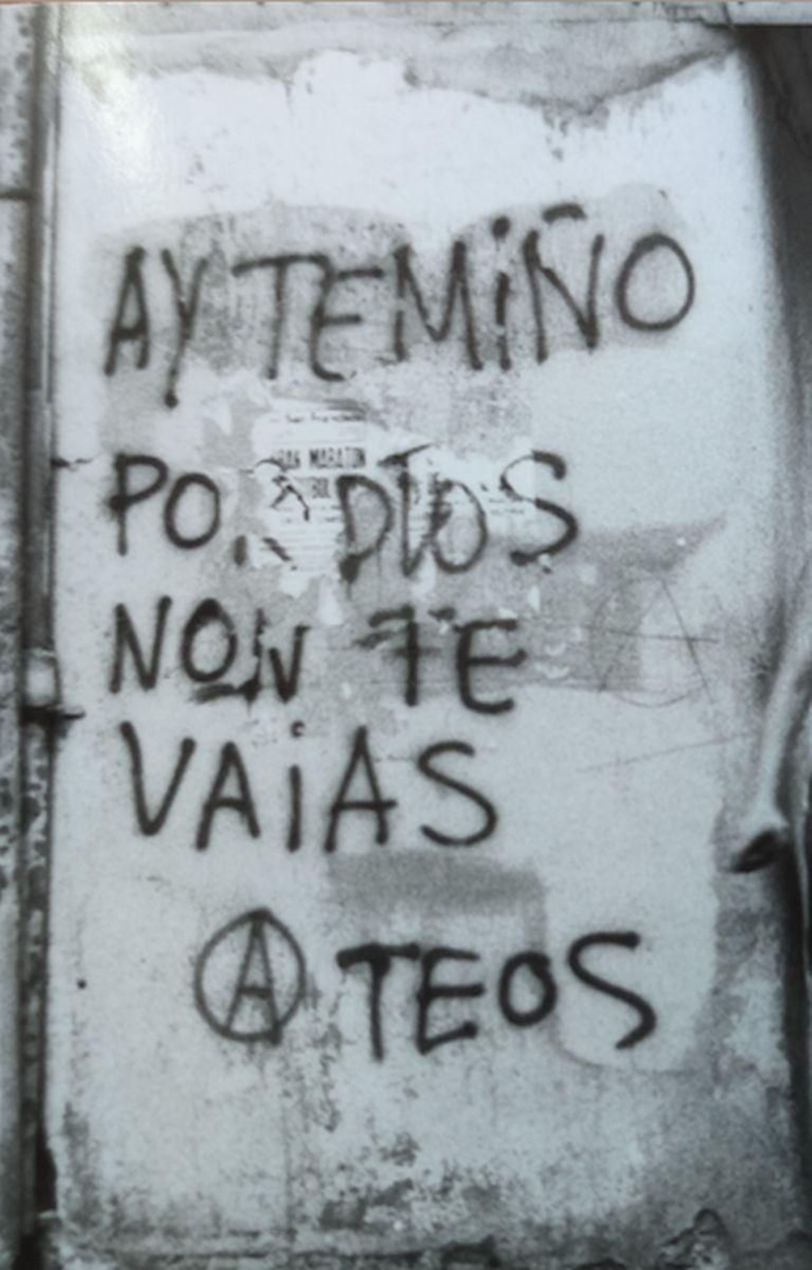 La jubilación del poco querido Obispo Temiño en 1987, produjo las pintadas mas divertidas y tiernas de los K.