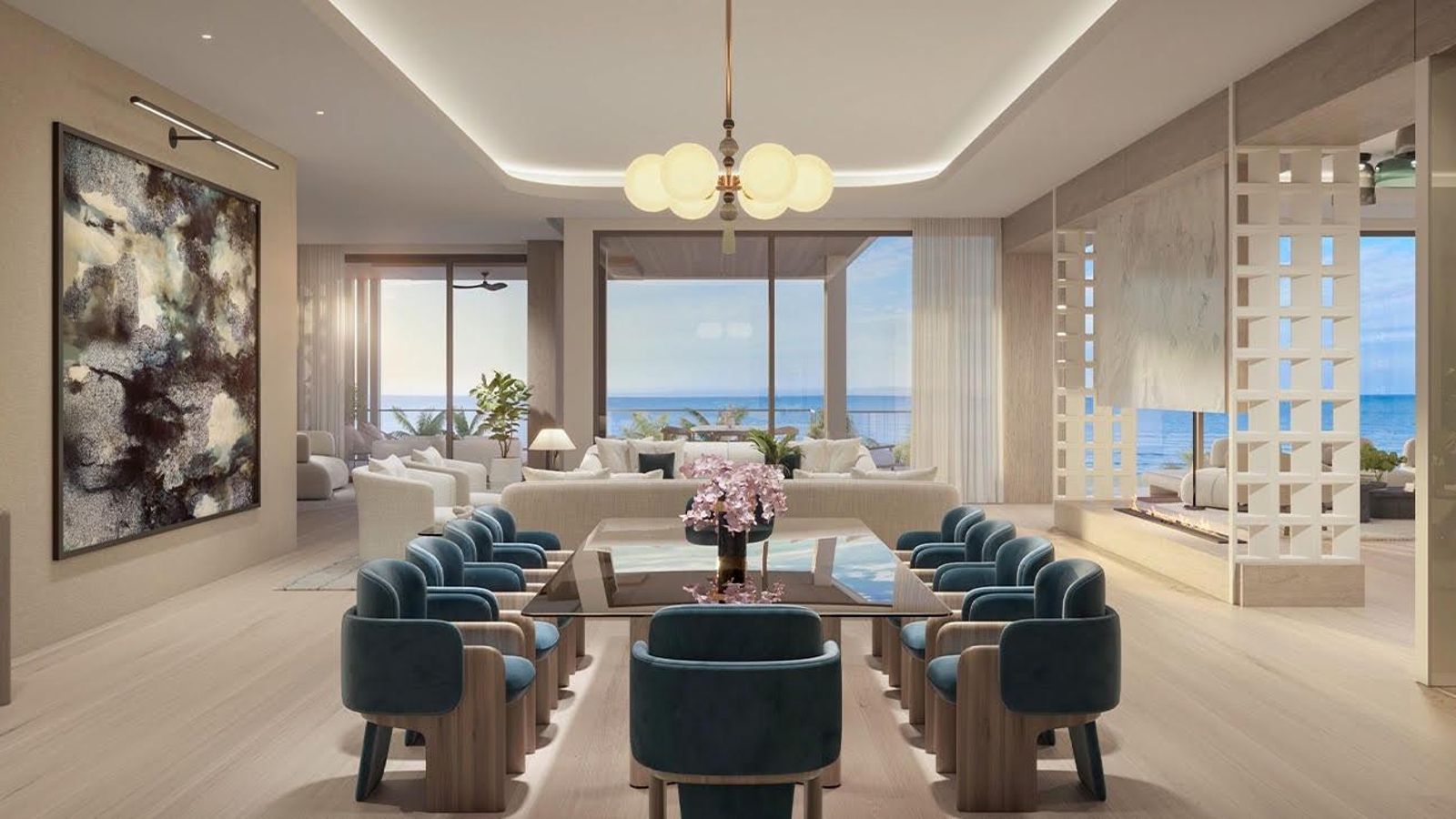Interior de una de las viviendas del nuevo residencial de ultralujo en Florida