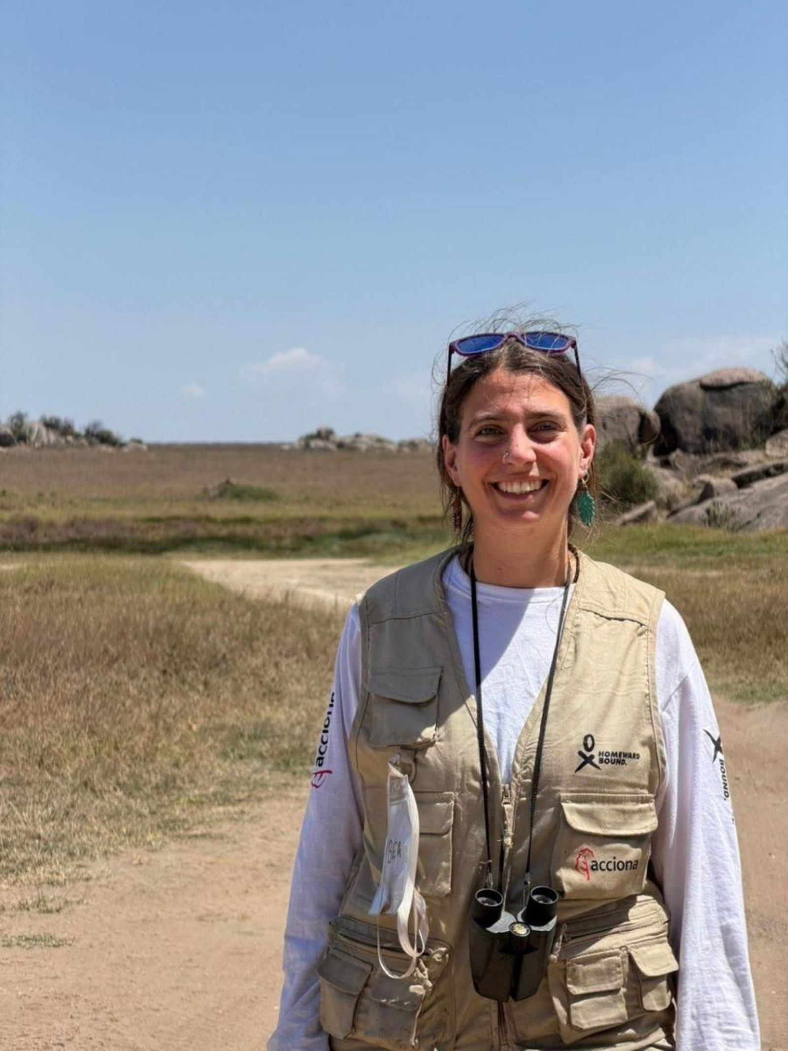 Beatriz en el Serengueti.