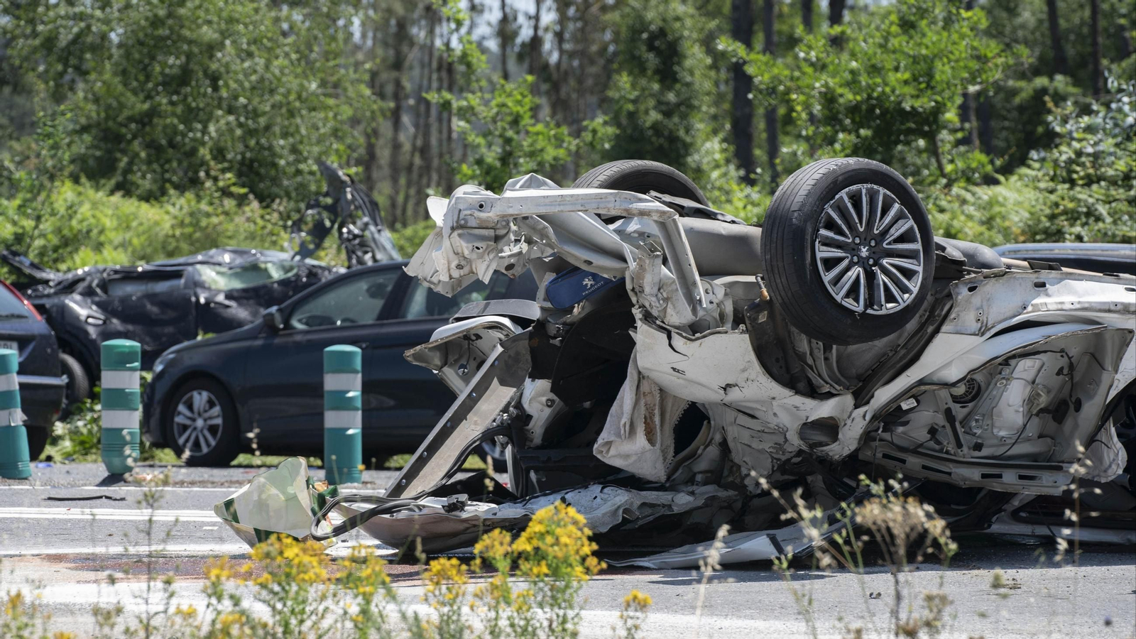 Imagen del accidente de tráfico mortal en O Carballiño