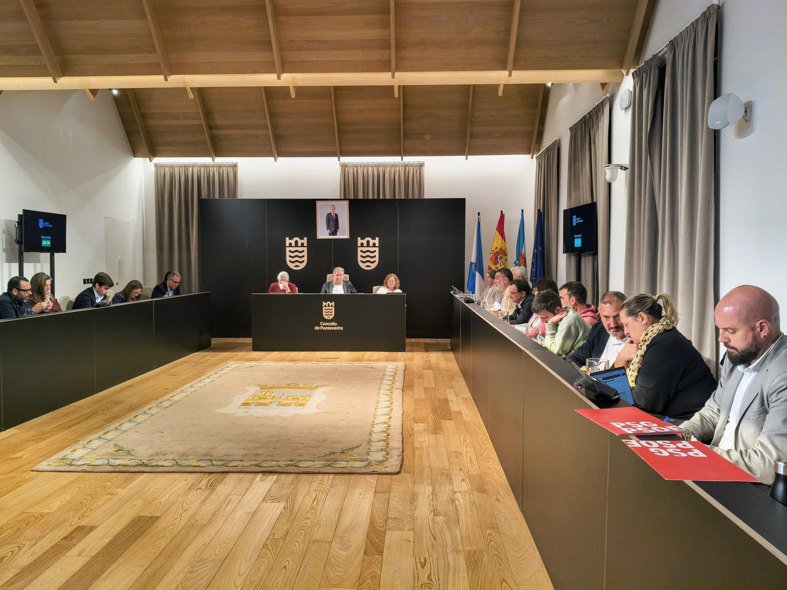 Un momento del debate del Pleno de Pontevedra en la Casa Consistorial.