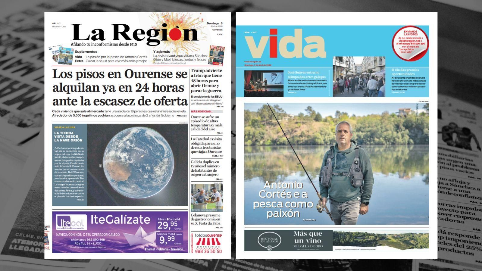 La portada de La Región de este domingo.