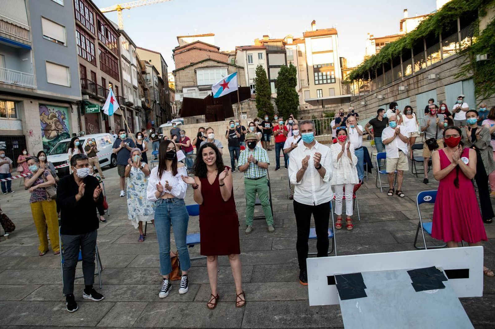 OURENSE (PRAZA DAS BURGAS). 10/07/2020. OURENSE. Acto cierre de campaña del BNG. FOTO: ÓSCAR PINAL