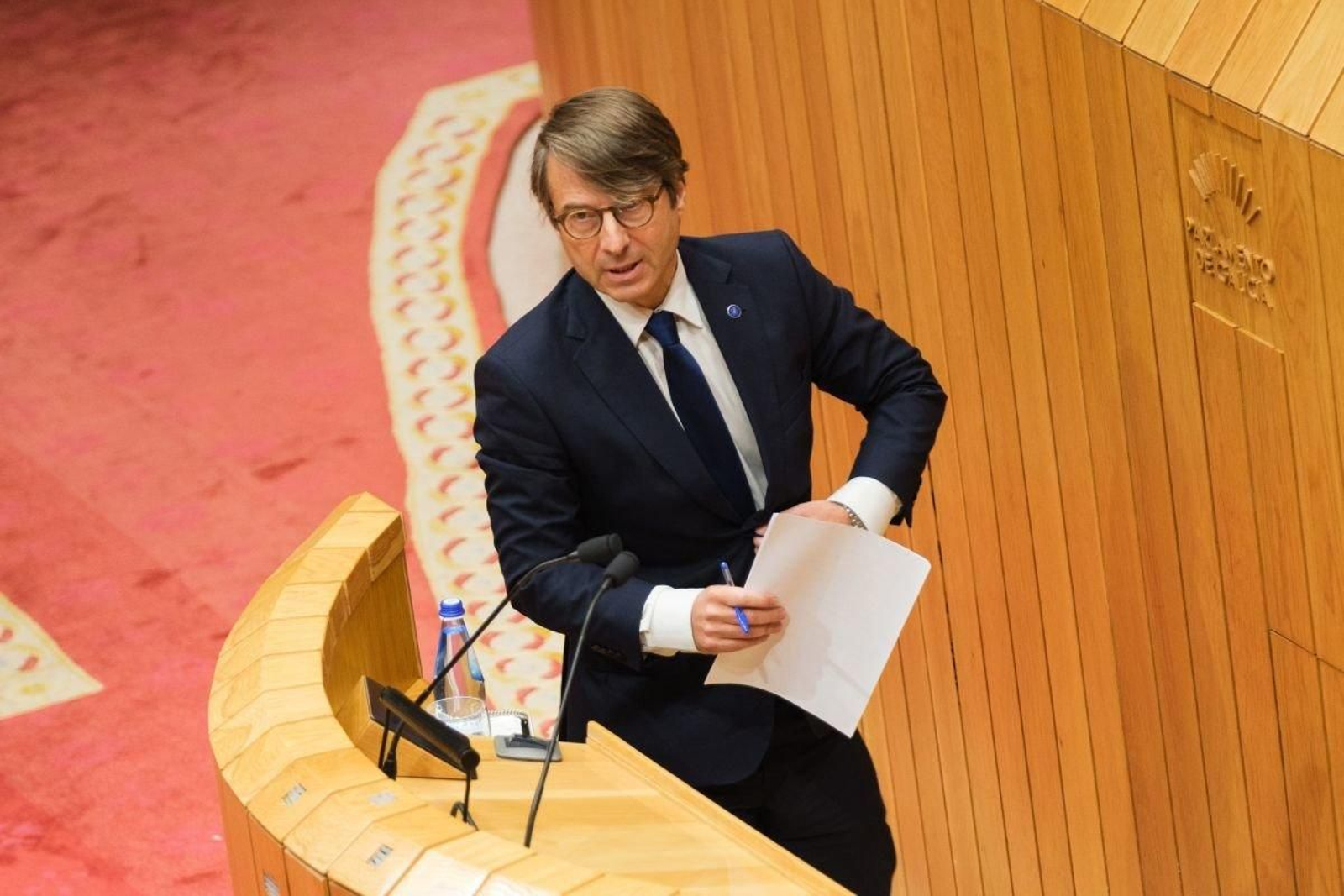 Miguel Corgos, durante una intervención en el Parlamento.