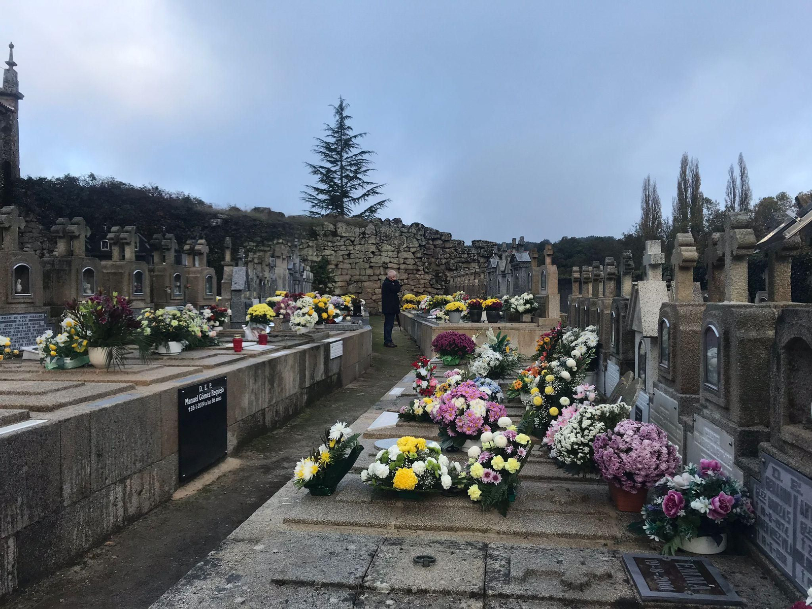 Cementerio de Allariz, a primera hora de este lunes. // P.P.