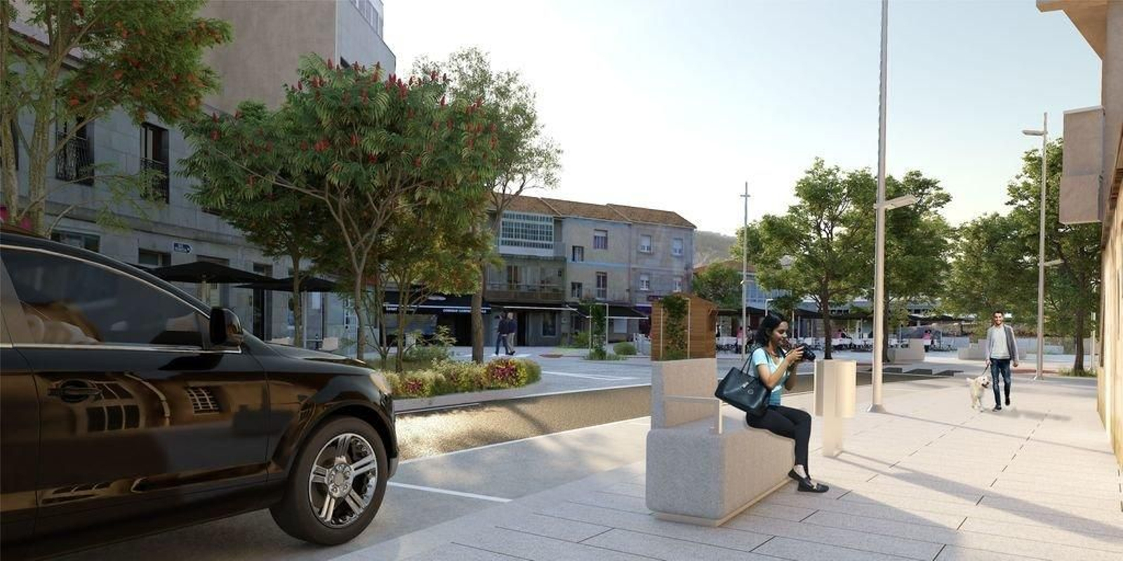 Recreación del resultado final de los trabajos en la plaza Victoria Cadaval en Sabarís.