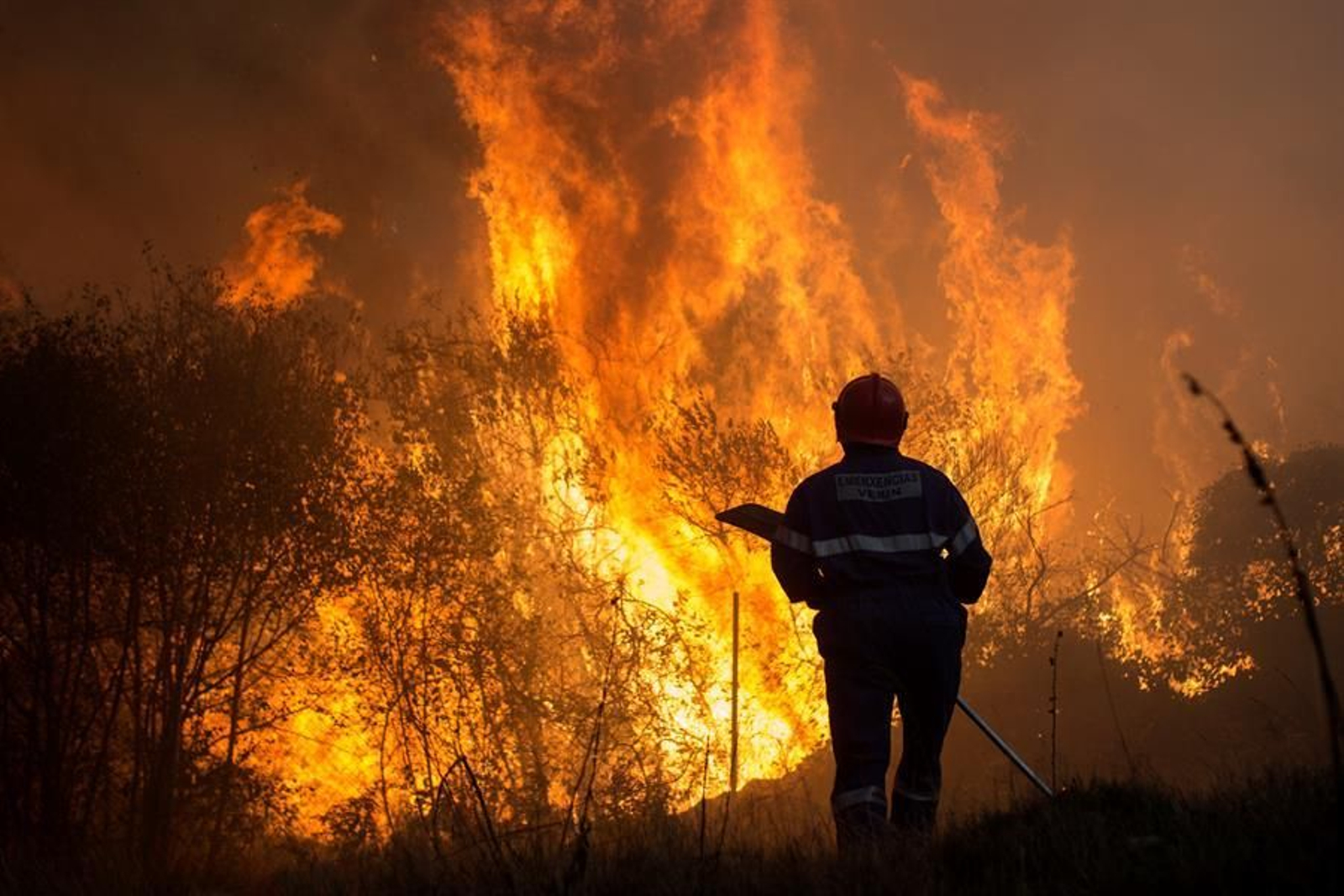 Incendio en Cualedro, uno de los más voraces registrados en la provincia. // Xesús Fariñas