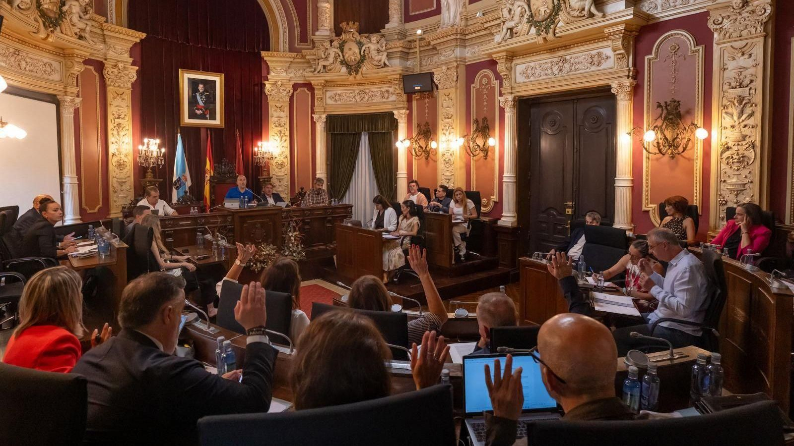 Imagen de la sesión plenaria de este viernes del Concello de Ourense.