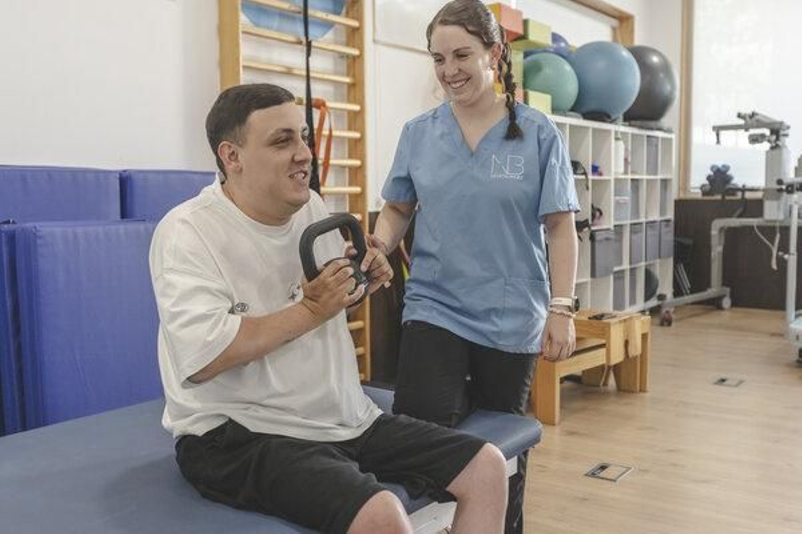 Yago en una de sus sesiones de rehabilitación.