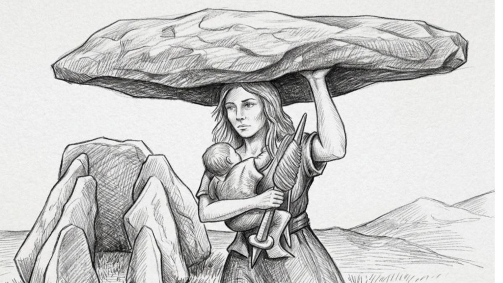 Virxe ou Moura do dolmen M1 de Outeiro de Cavaladre.