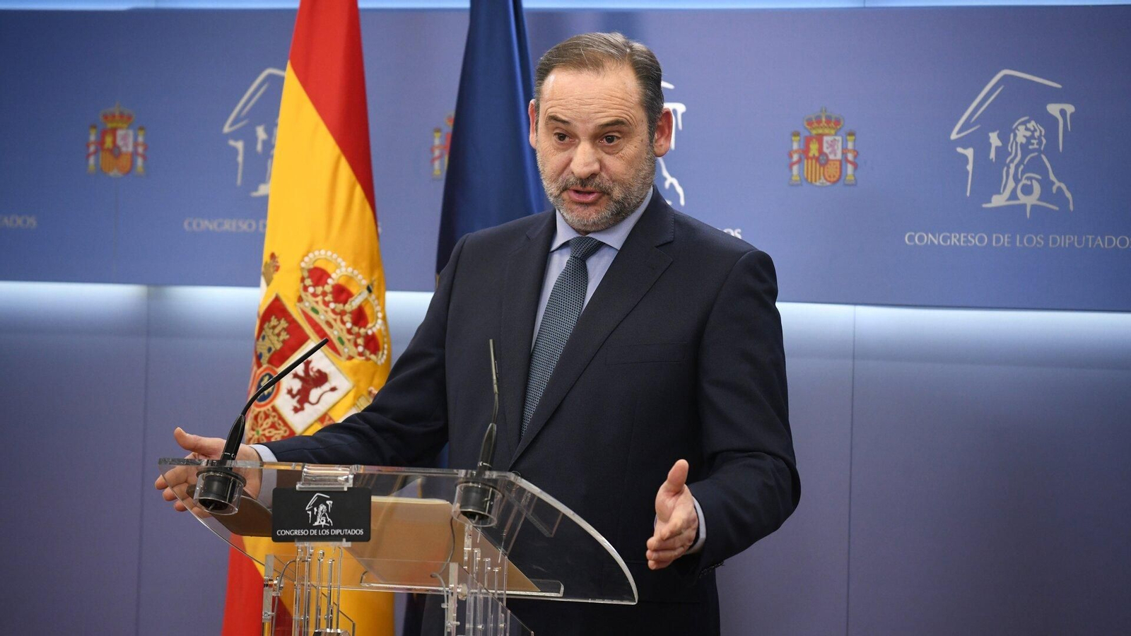El exministro José Luis Ábalos durante una rueda de prensa en el Congreso de los Diputados. Foto: EP.