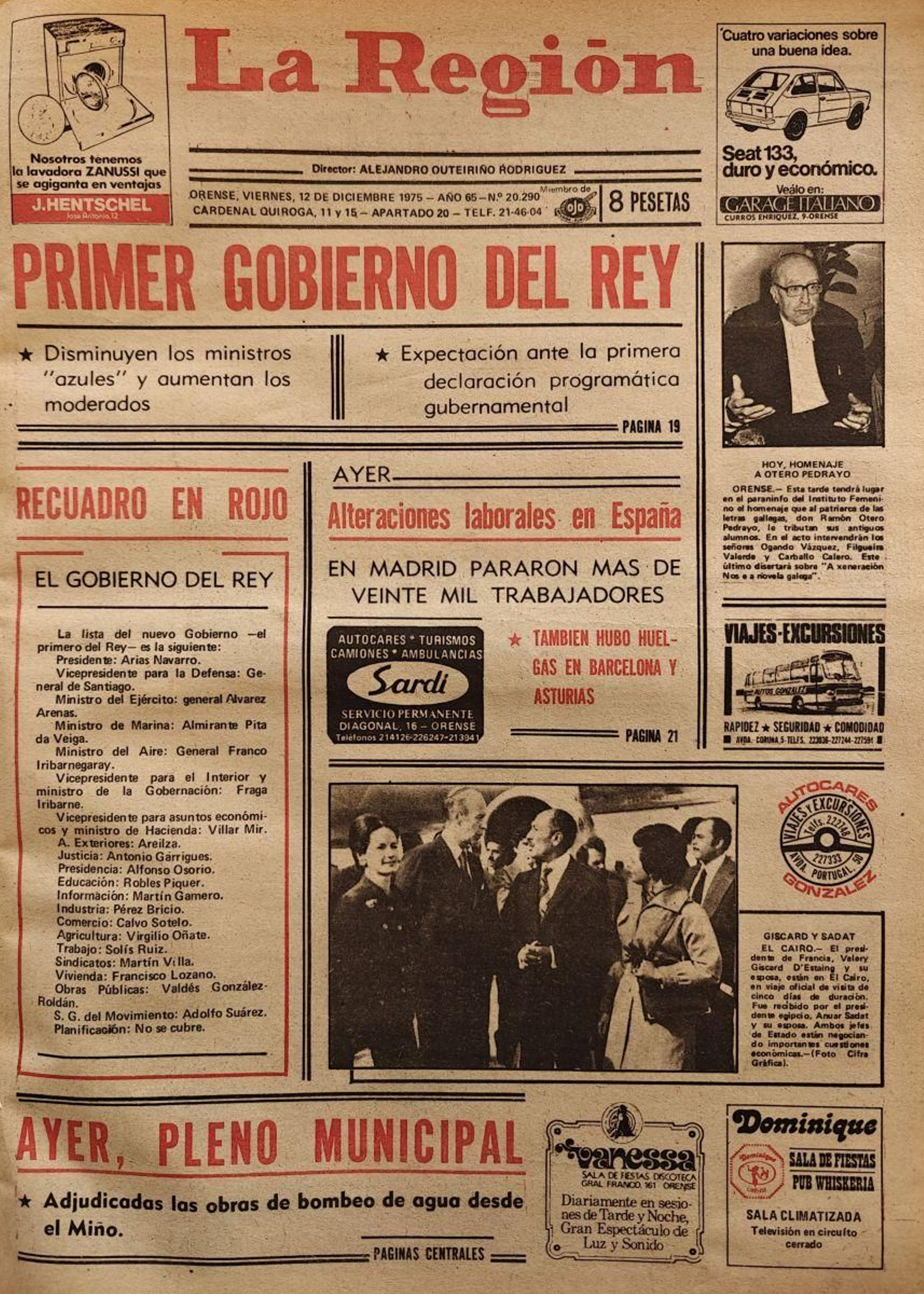 La portada del 12 de diciembre de 1975