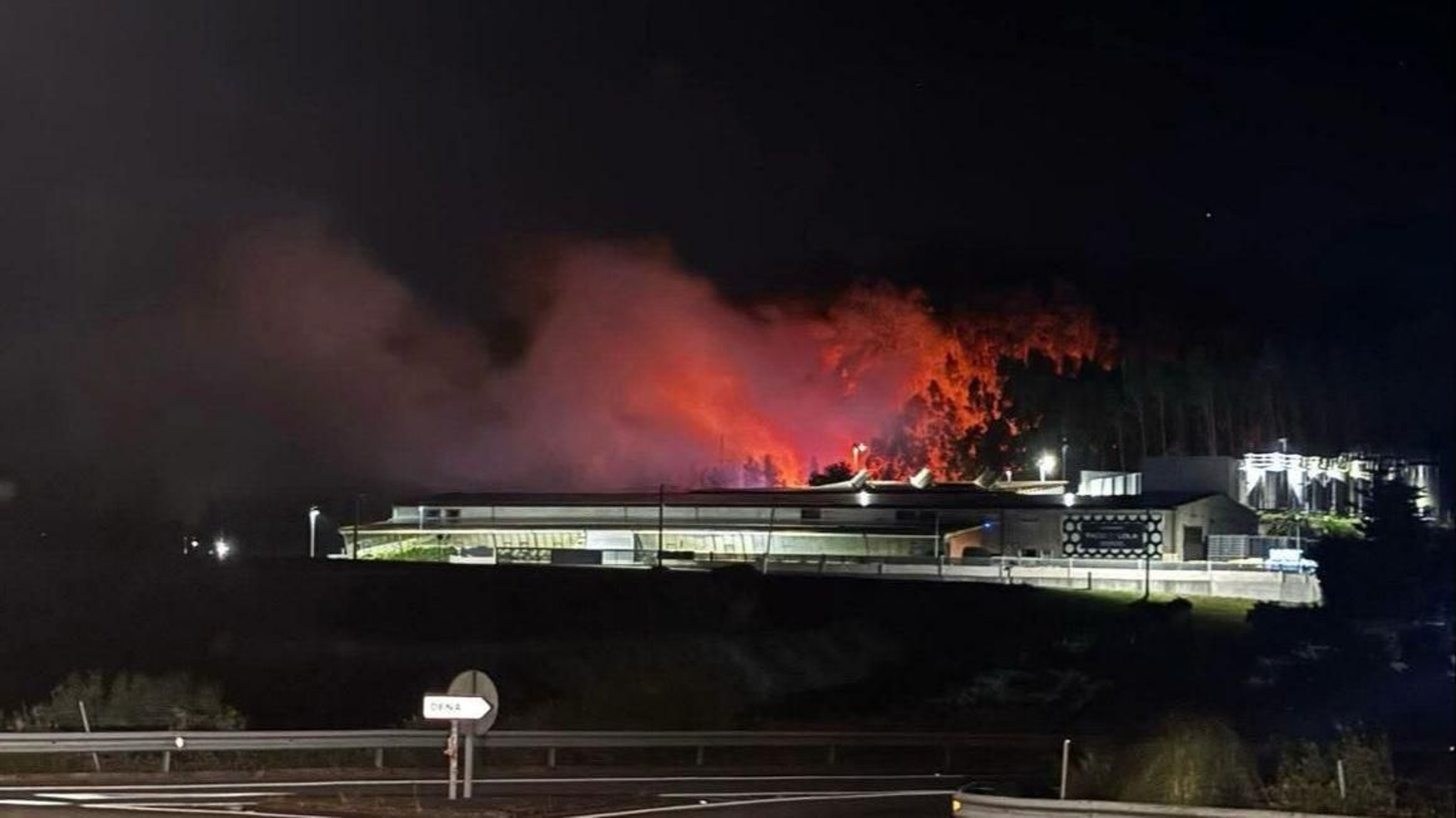 Incendio forestal en Meaño.