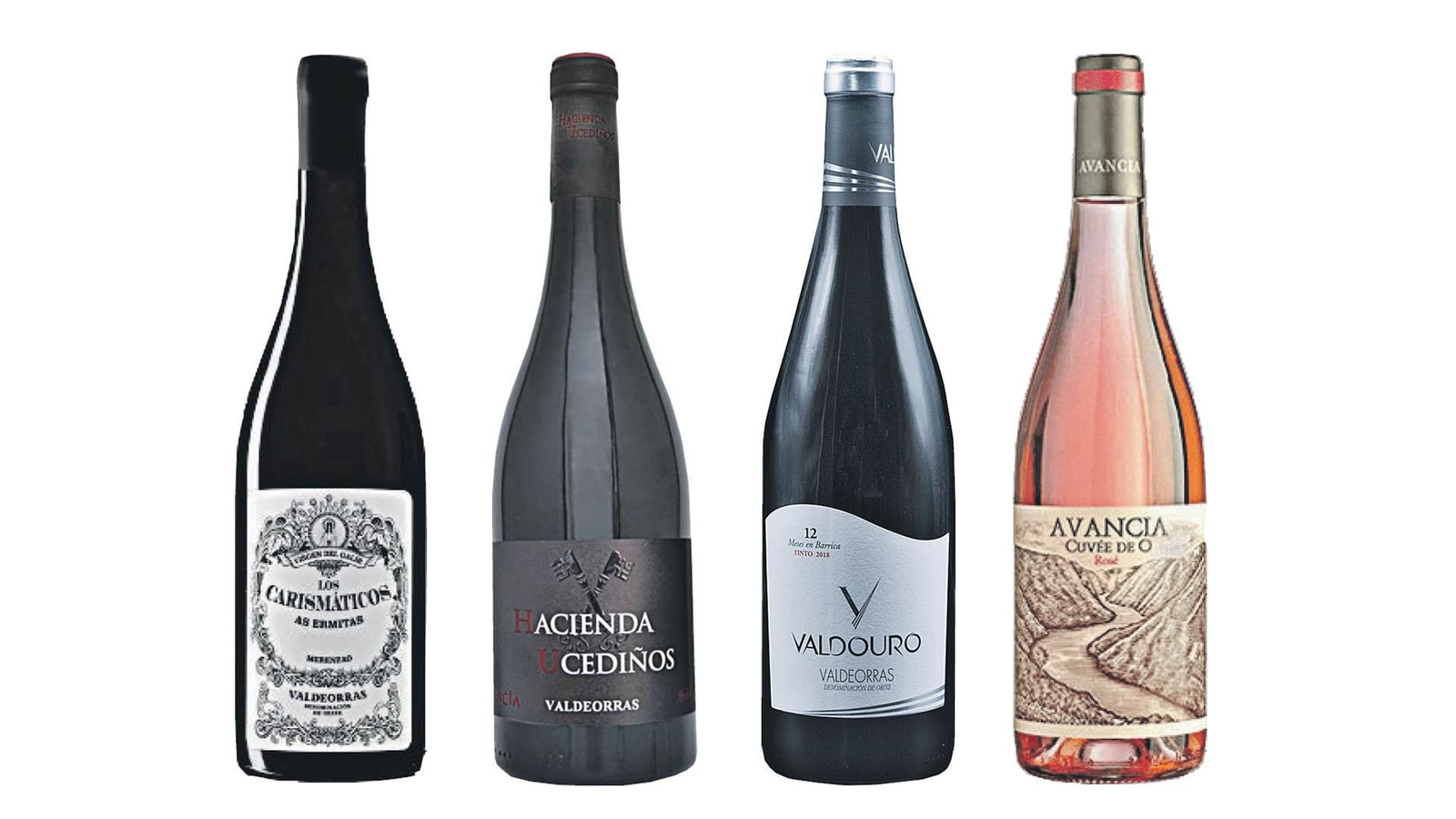 Los Carismáticos, Hacienda Ucediños Mencía, Valdouro y Cuvée de O Rosé.